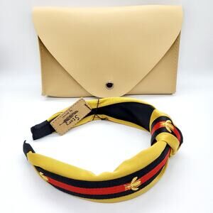 NWT Story Bumble Bee Headband NWOT Tan Snap Closure Fanny Pack Bundle